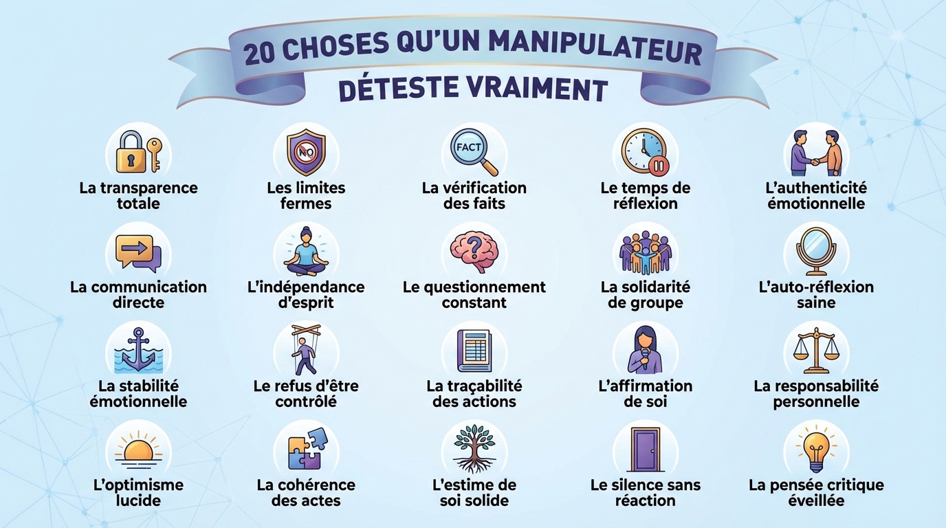 Les 20 choses qu'un manipulateur déteste