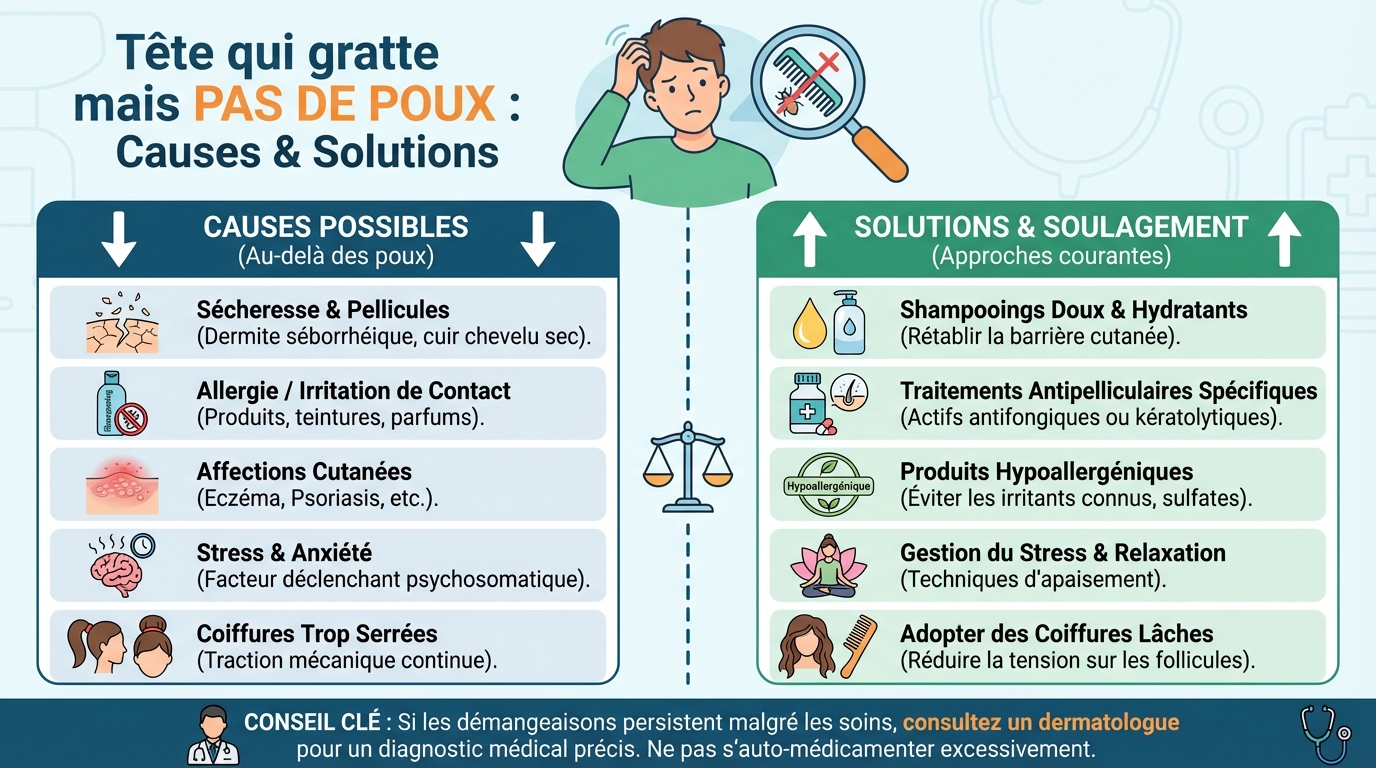 Tête qui gratte mais pas de poux : causes et solutions 1 Comprendre les causes des démangeaisons
