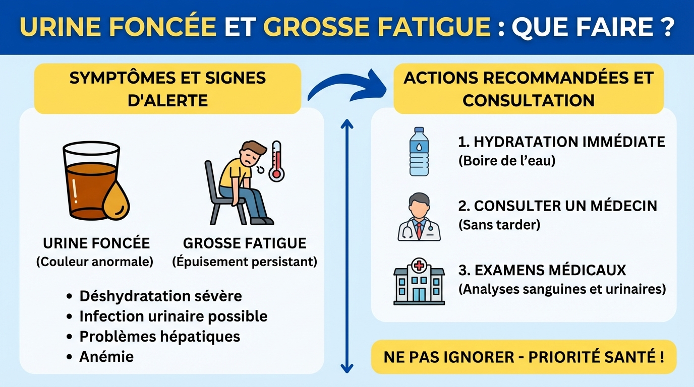 Liens entre urine foncée et fatigue