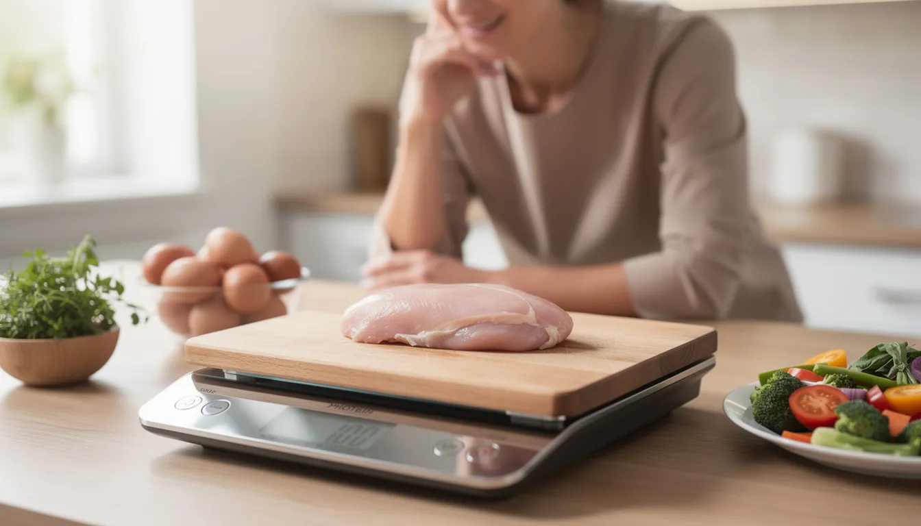 Quelle est la teneur en protéines dans 100 g de poulet ?